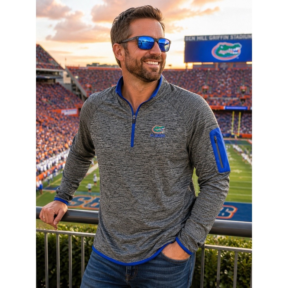 Florida Gators Colosseum Men's XL 1/4 Zip Pullover Gray Blue NCAA